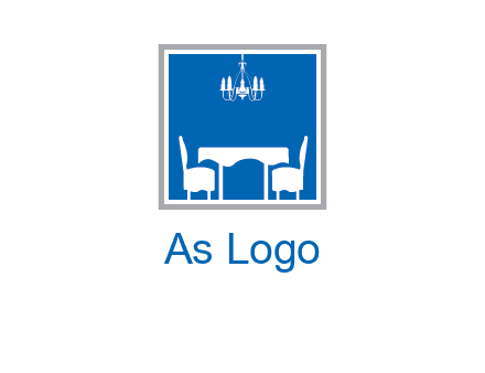 chair and table inside the square logo