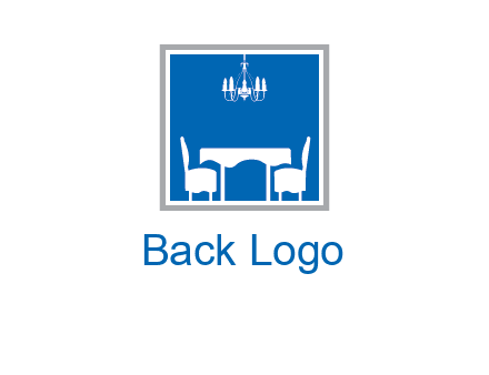 chair and table inside the square logo