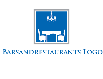 chair and table inside the square logo