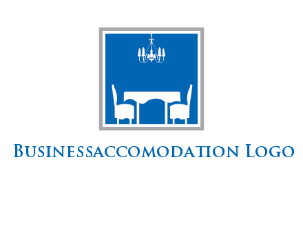 chair and table inside the square logo