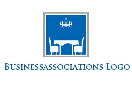 chair and table inside the square logo