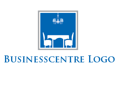 chair and table inside the square logo