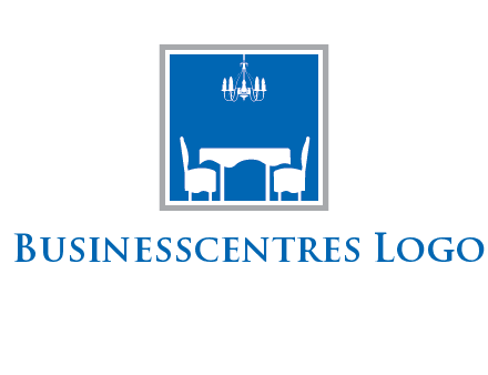 chair and table inside the square logo