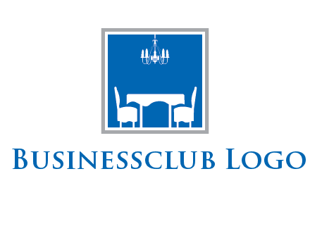 chair and table inside the square logo