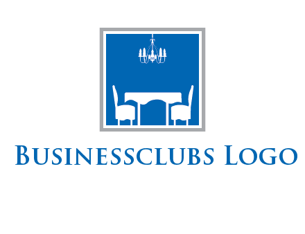 chair and table inside the square logo