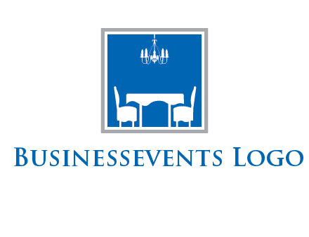 chair and table inside the square logo