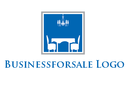 chair and table inside the square logo