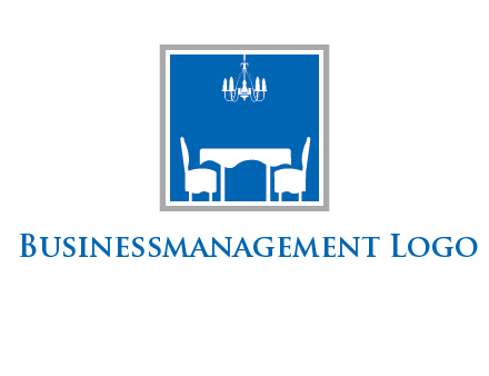 chair and table inside the square logo