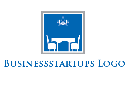 chair and table inside the square logo