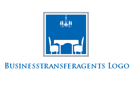 chair and table inside the square logo
