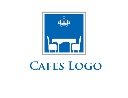 chair and table inside the square logo