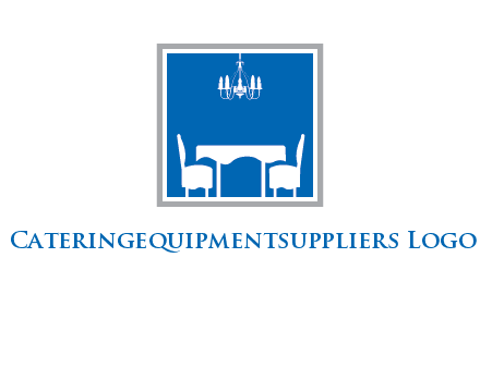 chair and table inside the square logo