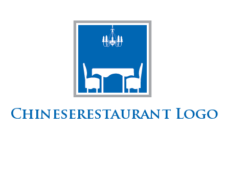 chair and table inside the square logo