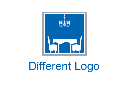 chair and table inside the square logo