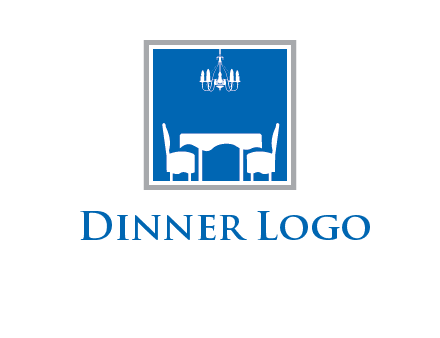 chair and table inside the square logo
