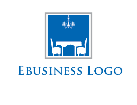 chair and table inside the square logo