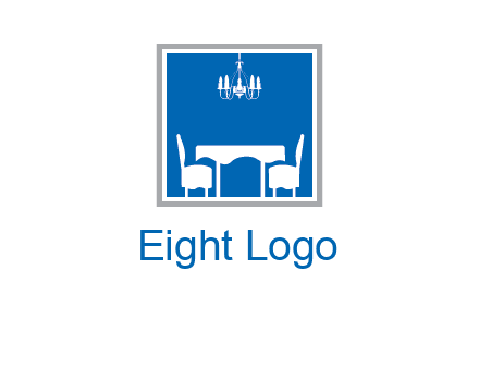 chair and table inside the square logo