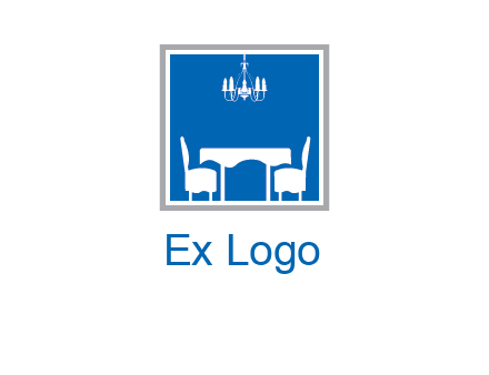chair and table inside the square logo