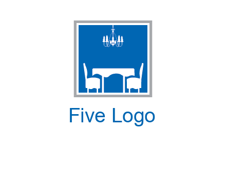 chair and table inside the square logo