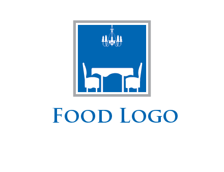 chair and table inside the square logo