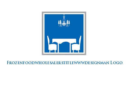 chair and table inside the square logo