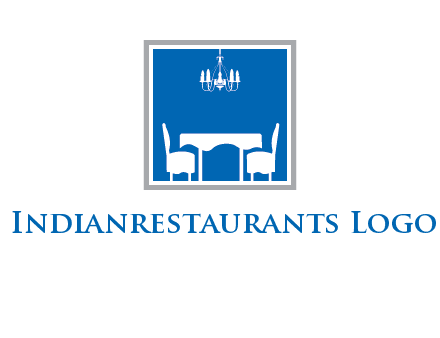 chair and table inside the square logo