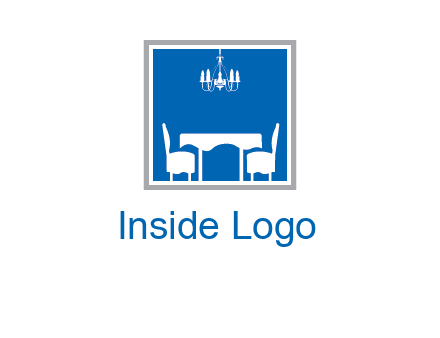 chair and table inside the square logo