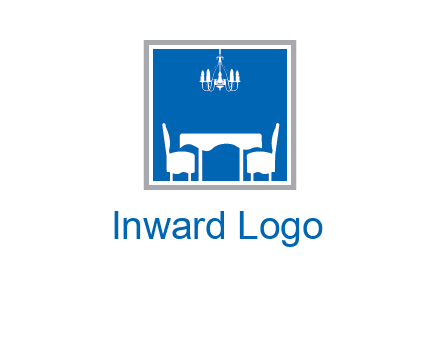 chair and table inside the square logo