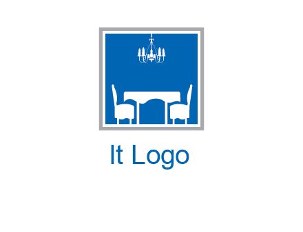 chair and table inside the square logo