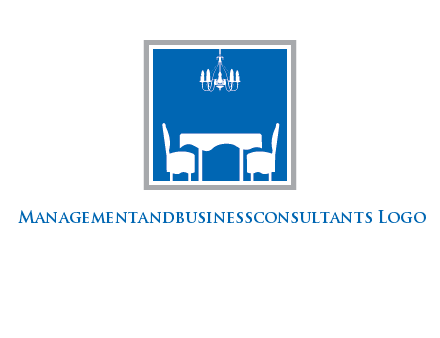 chair and table inside the square logo