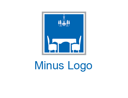 chair and table inside the square logo