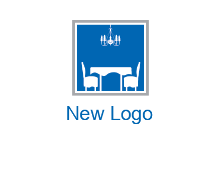 chair and table inside the square logo