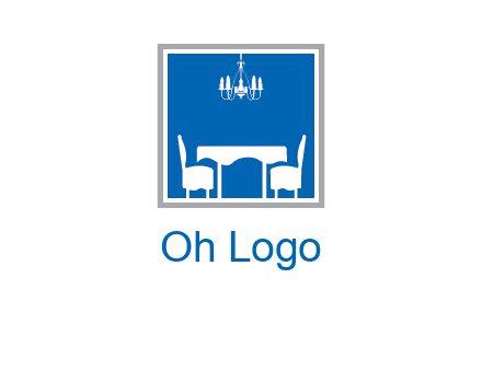 chair and table inside the square logo