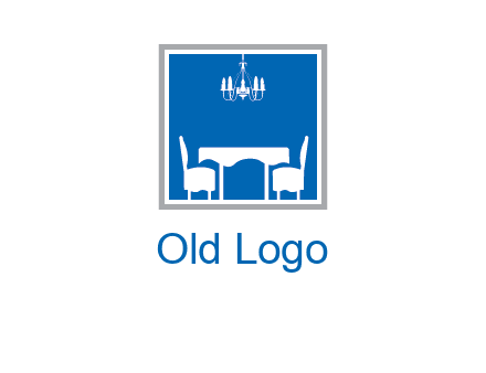 chair and table inside the square logo