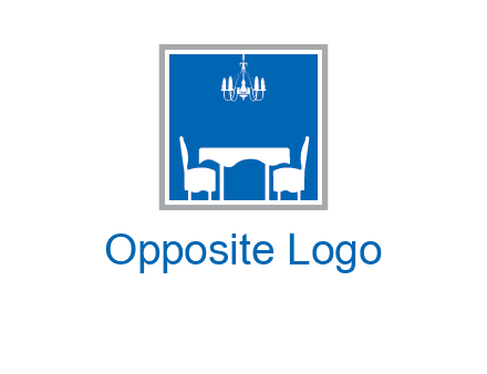 chair and table inside the square logo