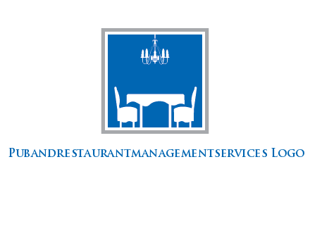 chair and table inside the square logo