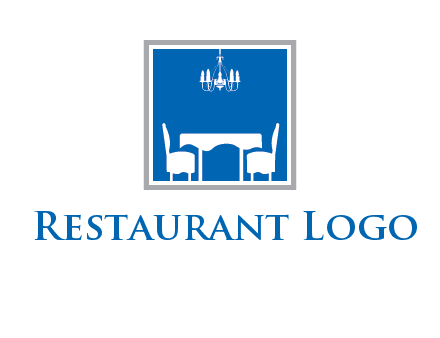 chair and table inside the square logo