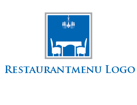 chair and table inside the square logo