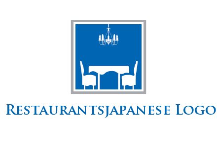 chair and table inside the square logo