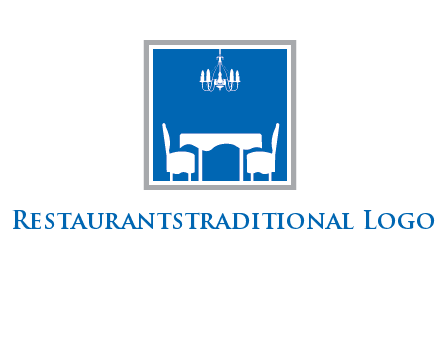 chair and table inside the square logo