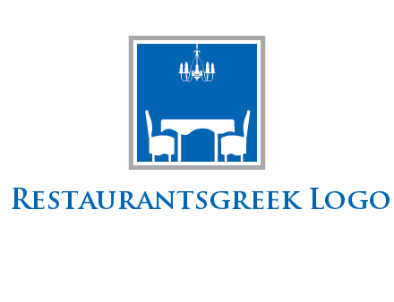 chair and table inside the square logo