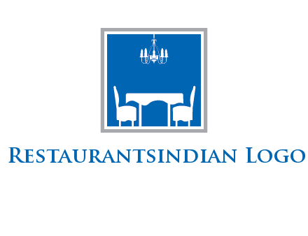 chair and table inside the square logo