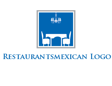 chair and table inside the square logo