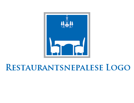 chair and table inside the square logo