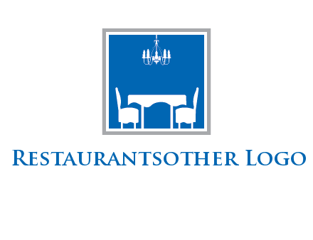 chair and table inside the square logo