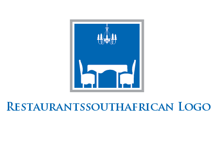 chair and table inside the square logo