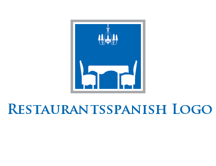 chair and table inside the square logo