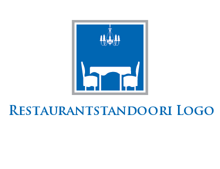 chair and table inside the square logo