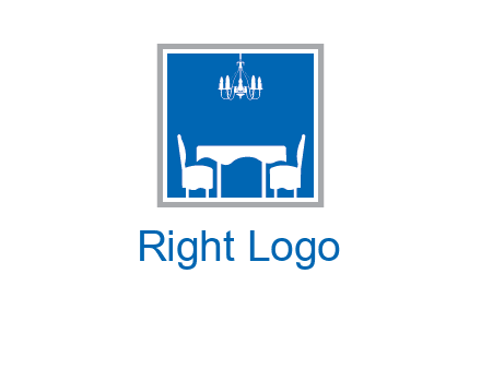 chair and table inside the square logo