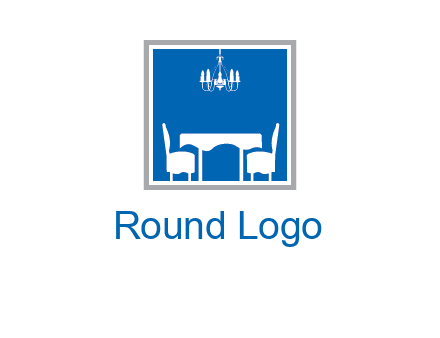 chair and table inside the square logo